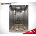 China Fuji Marque pas cher Titanium Silver Mirror Finish Teching Graving Hirline and Strike Texture Passenger Elevator